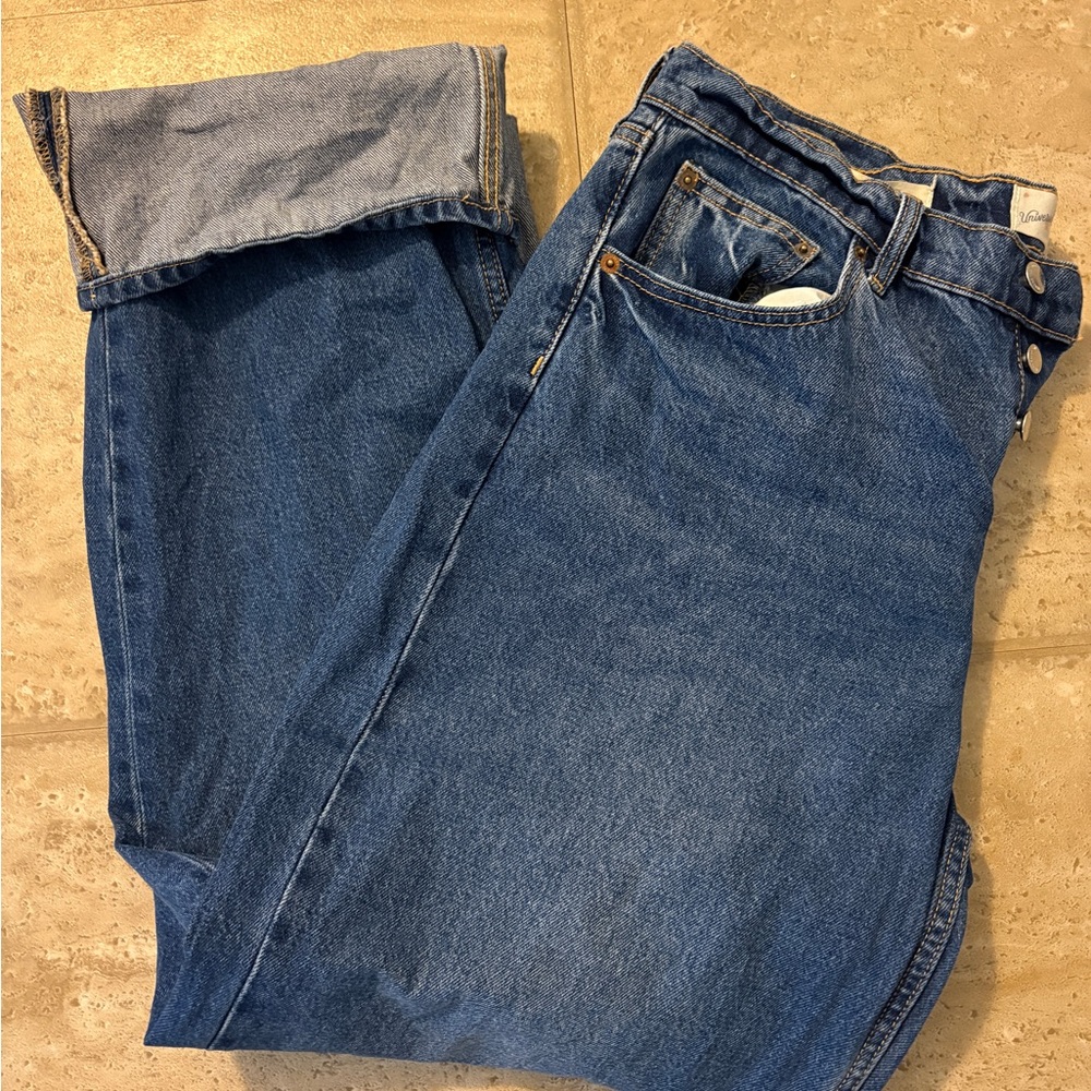 Cuffed Wide Leg Jeans